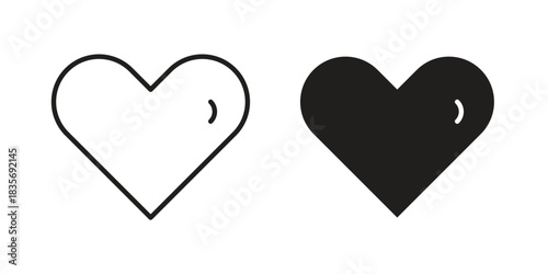 Heart icon flat simple icon. Liner version - stock vector.
