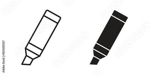 Highlighter icon flat simple icon. Liner version - stock vector.