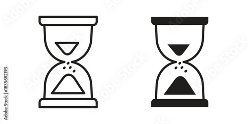 Hourglass icon flat simple icon. Liner version - stock vector.