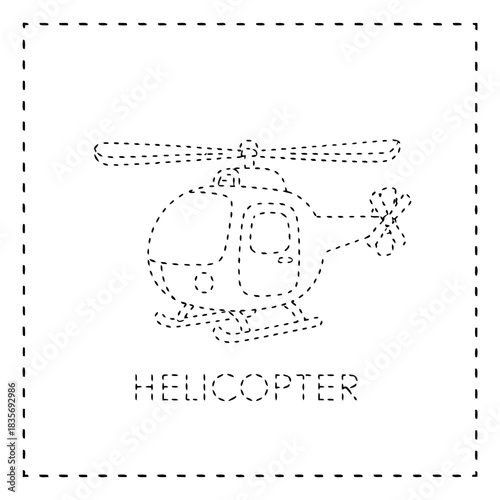 Helicopter illustration seems simple, adorable, and ready to take off