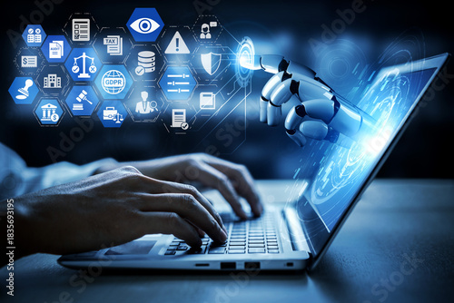 Obraz na plátně AI compliance systems automate monitoring of regulations, standards, and governance, improving transparency and reducing organizational risks globally