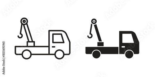 Tow truck icon for your website design, logo, app, UI. EPS10