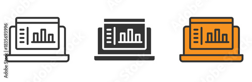 Analyze business data with modern laptop charts for strategic insights, visualize growth trends and investment opportunities for impactful presentations