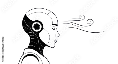 Robotic Head with Wind Blowing Across Face.