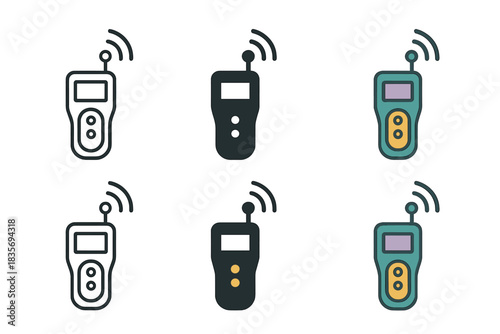 Ghost Detection Device. Hand-held ghost hunting device emitting spectral signals, abstract minimal vector illustration, first in