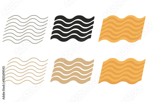 Stylized Sand Waves. Raked wave pattern extending across sand surface, elegant repetition representing wind and water flow, first