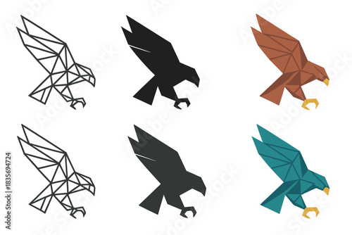 Geometric Hawk Design. Hawk Prey Talon, elegant geometric design representing focus, motion, and natural power, first in line