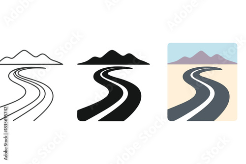 Minimalist Racetrack Variations. Minimalist racetrack scene with tire tracks contrasting against white salt surface, first in line