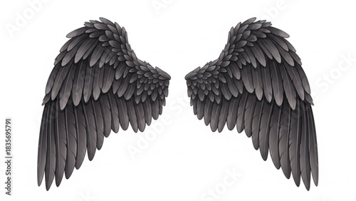 Two detailed dark wings created with generated ai