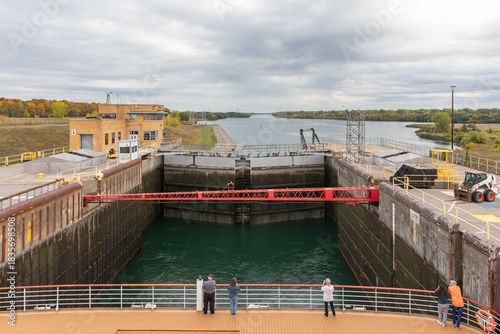 On the Aft Deck of a Cruise Ship in the Snell Lock on the St. Lawrence Seaway