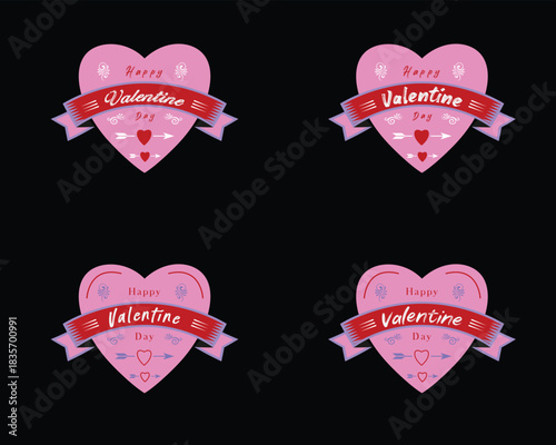 Romantic Premium Valentine's Day vector collection with hearts and love symbols.