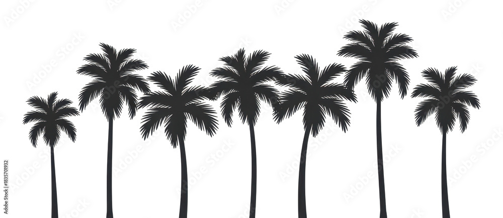Obraz premium PNG Palm trees silhouette outdoors nature 