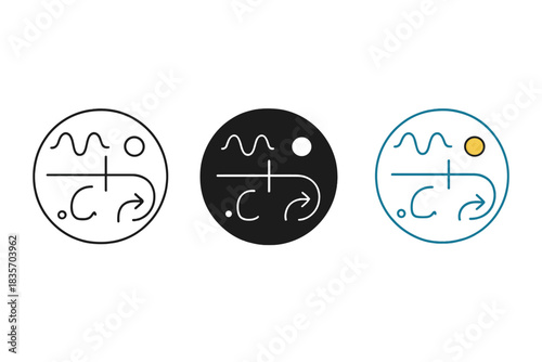 Lagrangian Symmetry Dynamics. Abstract visualization of Lagrangian field equation components forming circular balance of symmetry
