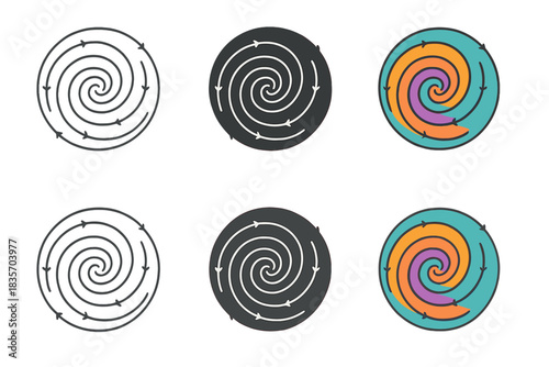 Vortex Field Diagrams. Field diagram with circular dislocation lines forming vortex-like patterns, representing singularities in