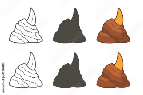 Sculptural Rhinoceros Horn Rock. Rhinoceros Horn Rock, sculptural essence of the wild with simple contours and solid mass, first