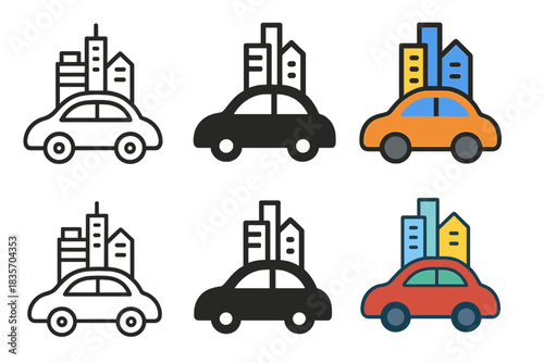 Abstract Urban Elevation. Car City Roof, minimalist city-inspired form merging transport, elevation, and structural clarity, first
