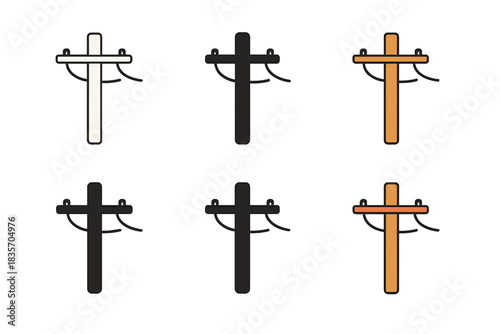 Dynamic Street Pole Styles. Street Pole Wire first in line style with thin outline, second in solid style filled shape, third in
