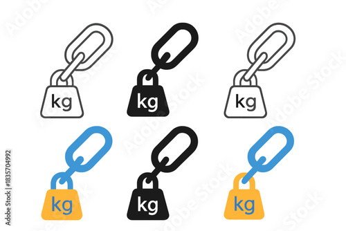 Chain Link Styles. Chain Link Weight first in line style with thin outline, second in solid style filled shape, third in flat