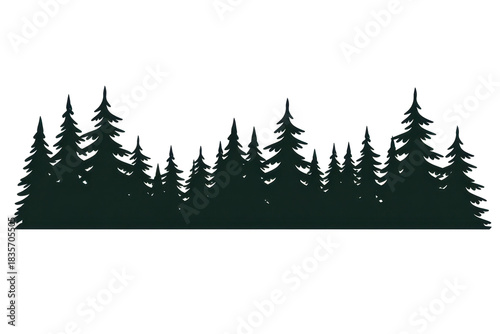 Forest silhouette evergreen trees landscape 
