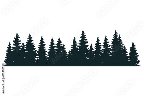 Forest silhouette evergreen trees landscape 
