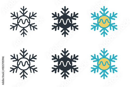 Supersolid Phenomena Emblem. Scientific emblem combining snowflake symmetry with quantum wave pattern to symbolize ultra-cold