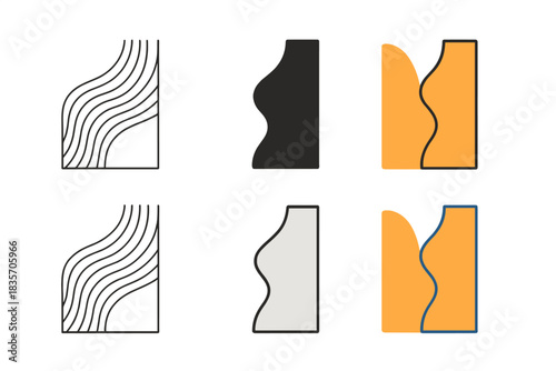 Abstract Edge Interface. Abstract interface between conducting edge and insulating core represented as two tones merging through