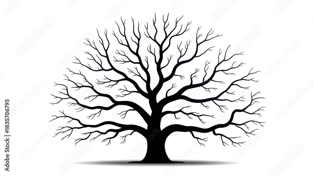 Obraz premium Leafless tree isolated on white 