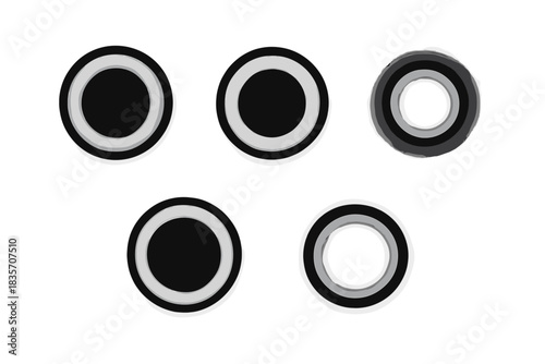 Tranquil Glowing Icons. Solid style icons of tranquil outer glows: distant ring, silent circle, hushed aura, muted radiance, still