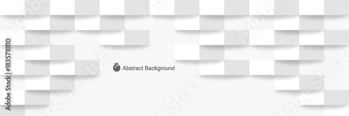 Minimalist white abstract layered background with geometric square shapes arranged in overlapping pattern for modern design and artistic texture effect