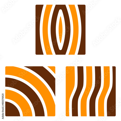 Beam Wood Dual Tone Color Icon, Mini Illustration Relate To Carpentry, Wood Industry. Use For Modern Concept, Ui, Ux Web And App Development.