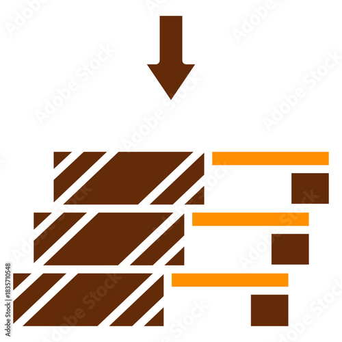 Cleat Block Dual Tone Color Icon, Mini Illustration Relate To Carpentry, Wood Industry. Use For Modern Concept, Ui, Ux Web And App Development.