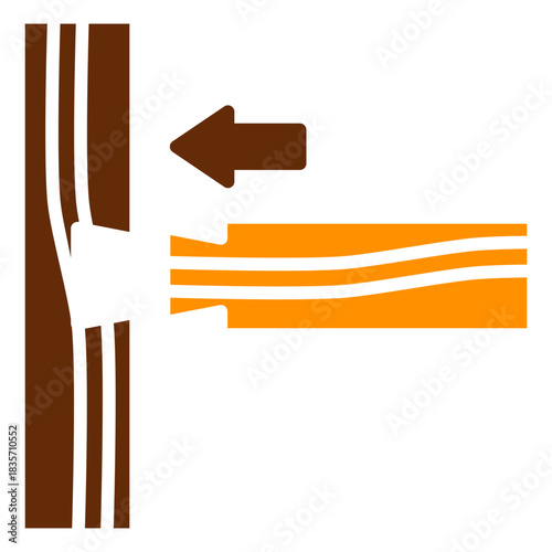 Groove Join Dual Tone Color Icon, Mini Illustration Relate To Carpentry, Wood Industry. Use For Modern Concept, Ui, Ux Web And App Development.