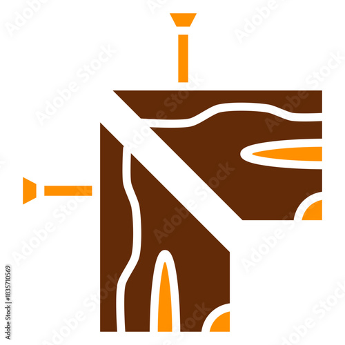 Groove Join Dual Tone Color Icon, Mini Illustration Relate To Carpentry, Wood Industry. Use For Modern Concept, Ui, Ux Web And App Development.