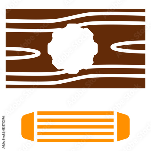 Dowel Pin Dual Tone Color Icon, Mini Illustration Relate To Carpentry, Wood Industry. Use For Modern Concept, Ui, Ux Web And App Development.