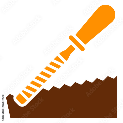 Rasp Dual Tone Color Icon, Mini Illustration Relate To Carpentry, Wood Industry. Use For Modern Concept, Ui, Ux Web And App Development.