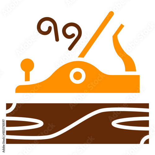 Hand Planer Dual Tone Color Icon, Mini Illustration Relate To Carpentry, Wood Industry. Use For Modern Concept, Ui, Ux Web And App Development.
