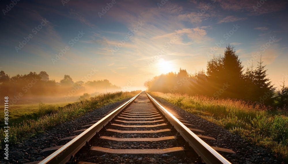 Fototapeta premium railroad tracks in the morning