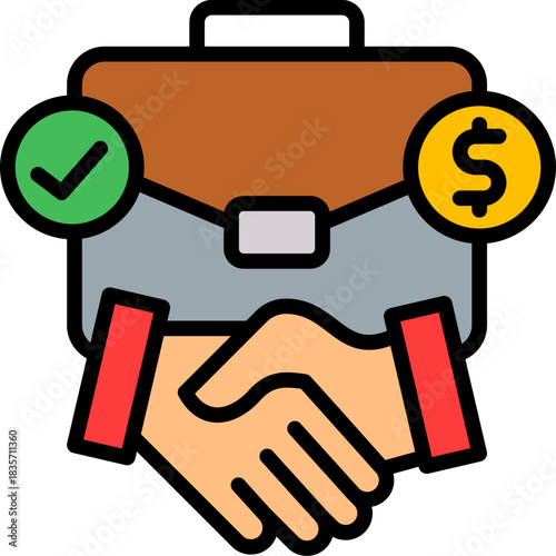 Business Deal lineal color icon