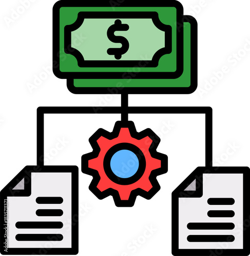 Financial Hierarchy lineal color icon