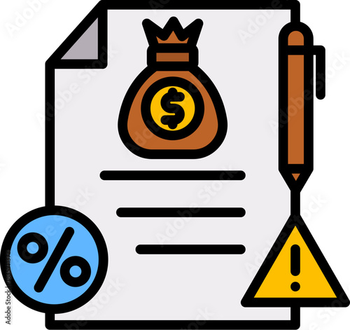 Debt Payment lineal color icon