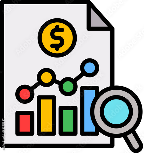 Financial Analyst lineal color icon
