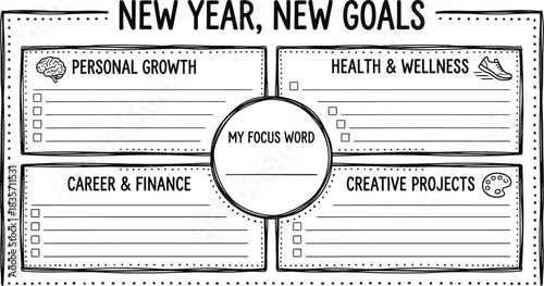 New Year Goal Tracker Template for Personal Planning