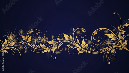 Golden floral snowflake created with generated ai