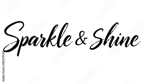 Calligraphy “Sparkle & Shine” in black ink symbolizing celebration