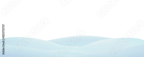 Smooth snowdrifts and hills on a transparent background. For creating winter and holiday scenes. Editable vector illustration.