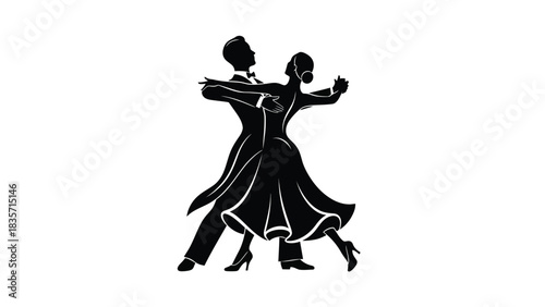 Creative Detailed Waltz Box Step Dance Vector Illustration | Ballroom Dance Steps Guide 