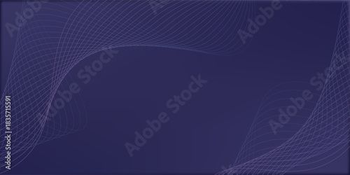 glowing blue wavy lines on abstract technology dark blue background. digital hi tech vector illustration with particle striped wave lines.eps