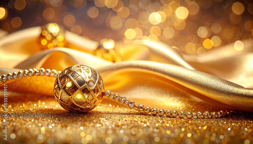 Obraz premium gold jewelry on a black background