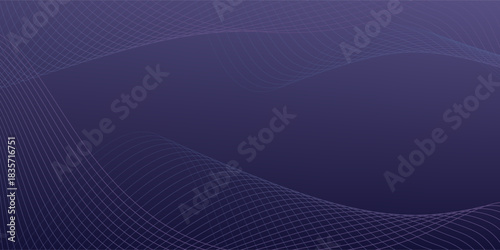 glowing blue wavy lines on abstract technology dark blue background. digital hi tech vector illustration with particle striped wave lines.eps