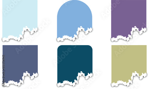 Vector illustration of a set of banners with green puzzle design showing the world map